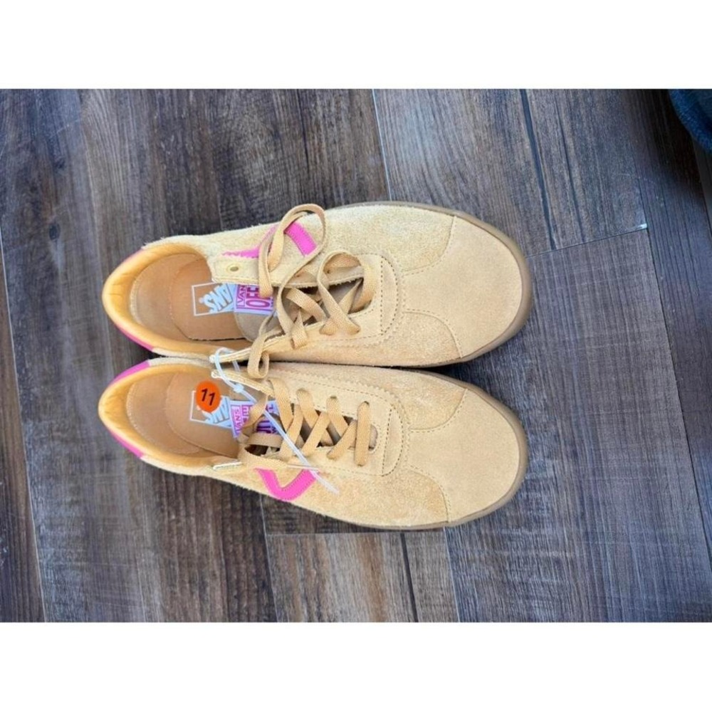 Vans Sport Low Tan Pink Hairy Suede Gum Sole Mens 11 Sneakers VN0A4BU6B0E - Picture 4 of 6